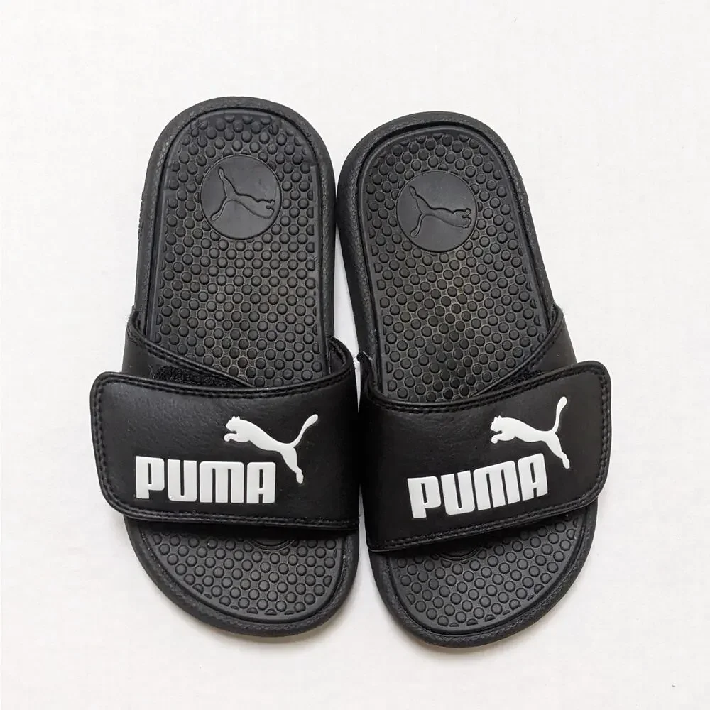 Puma Cool Cat V Slide Sandal Size 12 Black Hook & Loop Shoes